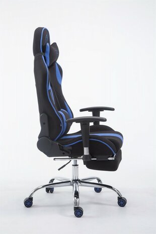 Gaming Stoel Rico Blauw Stof met Voetsteun