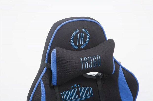 Gaming Stoel Rico Blauw Stof met Voetsteun