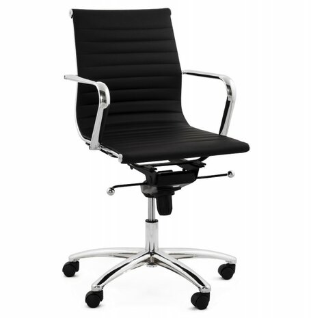 Bureaustoel Dallas Zwart-Design-Leer