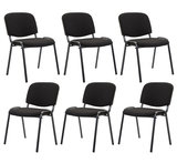 Kin set van 6 bezoekersstoelen Zwart_