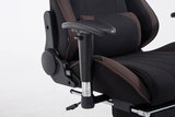 Racing bureaustoel Sheft V2 stof Zwart/Bruin,mit Fußablage_
