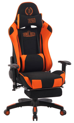 Gaming Stoel Lorenzo XFM Oranje Stof met Voetsteun en Massagefunctie