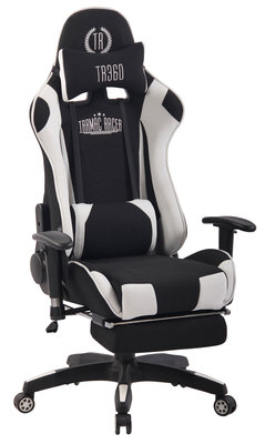 Gaming Stoel Lorenzo XFM Wit Stof met Voetsteun en Massagefunctie