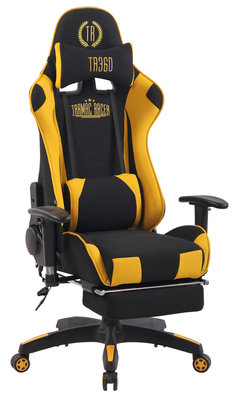 Gaming Stoel Lorenzo XFM Geel Stof met Voetsteun en Massagefunctie