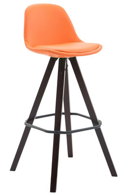 Barkruk Frinklan Volledig Bekleed Kunstleder vierkant frame Oranje,cappuccino (eiche)