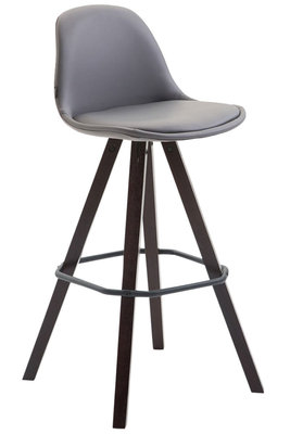 Barkruk Frinklan Volledig Bekleed Kunstleder vierkant frame Grijs,cappuccino (eiche)