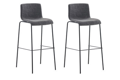 Set van 2 barkrukken Heovor Stof Grijs,Zwart