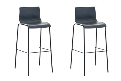 Set van 2 barkrukken Heovor kunststof Grijs,Zwart