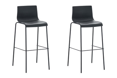 Set van 2 barkrukken Heovor kunststof Zwart,Zwart