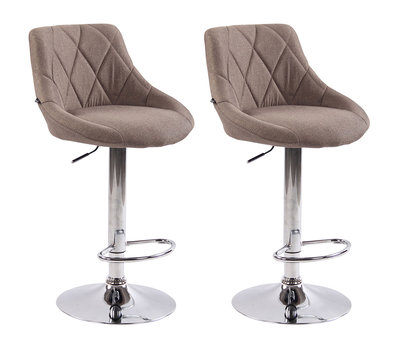 Set van 2 barkrukken Lozia Stof Taupe
