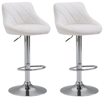 Set van 2 barkrukken Lozia, kunstleer Wit