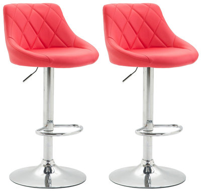 Set van 2 barkrukken Lozia, kunstleer Rood