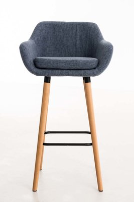 Set van 2 Barkrukken Grint stof Blauw