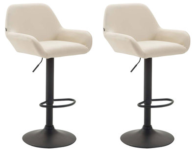 Set van 2 barkrukken Brigi kunstleer Creme,Zwart