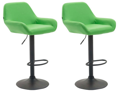 Set van 2 barkrukken Brigi kunstleer Groen,Zwart