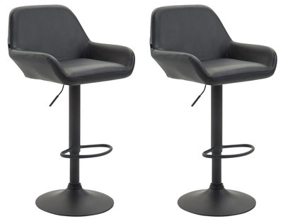 Set van 2 barkrukken Brigi kunstleer Zwart,Zwart