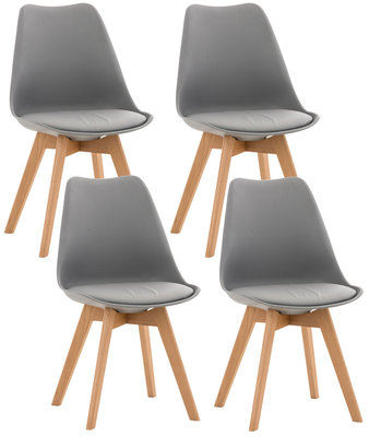 Set van 4 eetkamerstoelen Lenaris Grijs,Kunststoff