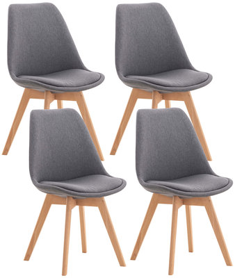 Set van 4 eetkamerstoelen Lenaris Grijs,Stoff