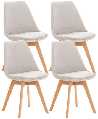 Set van 4 eetkamerstoelen Lenaris Grijs,Samt