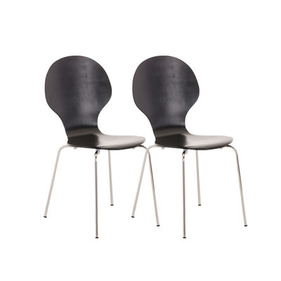 Set van 2 stapelstoelen Doegi Zwart