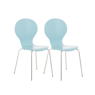Set van 2 stapelstoelen Doegi Blauww