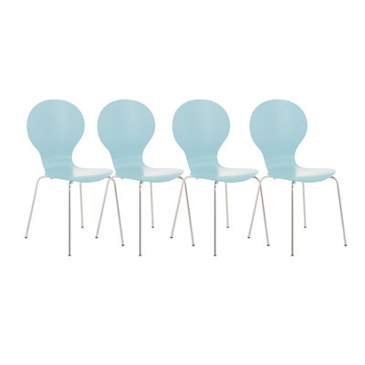 Set van 4 stapelstoelen Doegi Blauww