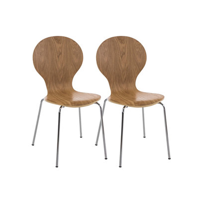 Set van 2 stapelstoelen Doegi eiche,