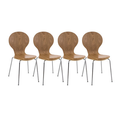 Set van 4 stapelstoelen Doegi eiche,