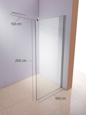 Douchecabine rond klarglas,100x200x150 cm,