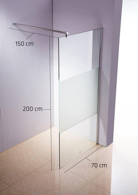 Douchecabine rond halbmilchglas,70x200x150 cm,