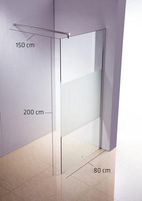 Douchecabine rond halbmilchglas,80x200x150 cm,