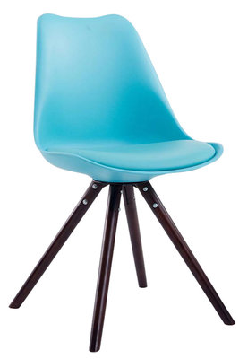 Eetkamerstoel Teulouso Rond frame Kunstleer Blauw,cappuccino