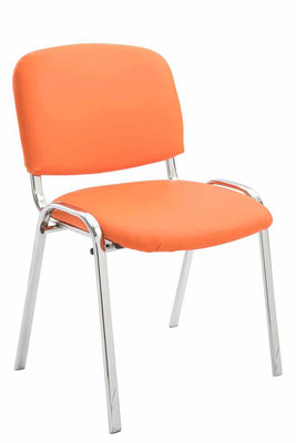 Eetkamerstoel Kin Chroomoptiek, Kunstleer Oranje