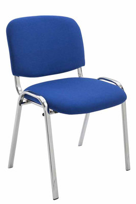 Eetkamerstoel Kin Chroomoptiek - Stof Blauw