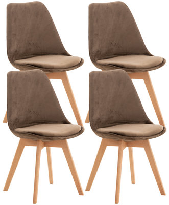 Set van 4 eetkamerstoelen Lenaris dunkelBruin,Samt