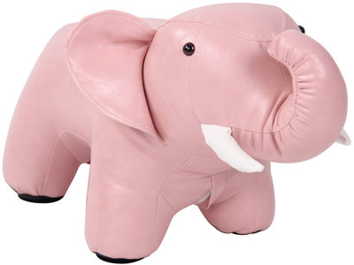Kinderpoef Almine Kunstleer pink,