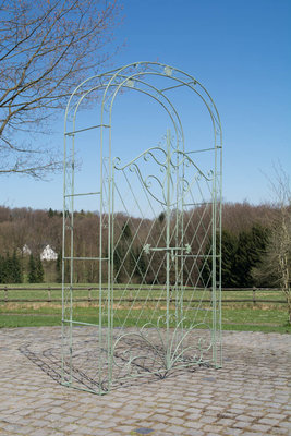 Rozenboog Melissa met deur. antik-Groen