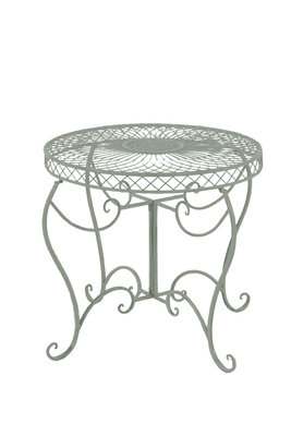 Ronde ijzeren tuintafel Shaele antik-Groen