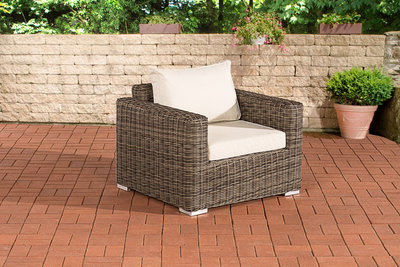 Fauteuil Bolbai / Madeira Grijs-meliert,CremeWit