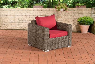 Fauteuil Bolbai / Madeira Grijs-meliert,rubinRood