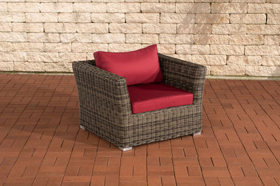 Fauteuil Mindil 5mm Grijs-meliert,rubinRood