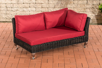 Wicker Hoekbank Miss Zwart,rubinRood