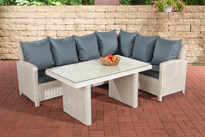 Lounge Dining Set Menire 5mm perlWit,eisenGrijs