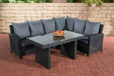 Lounge Dining Set Menire 5mm Zwart,eisenGrijs