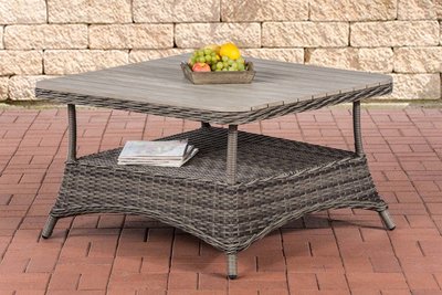 Loungetafel Pindiri WPC 5mm Grijs-meliert,100x100 cm