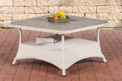 Loungetafel Pindiri WPC 5mm perlWit,100x100 cm