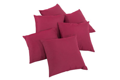 6x Decoratief kussen 45x45 cm rubinRood
