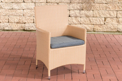 Wicker Stoel Julia sand,eisenGrijs