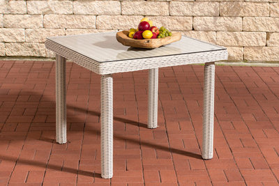 Eettafel Poirto Recu perlWit,100x100 cm