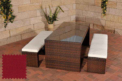 Wicker Barset Caruno Bruin-meliert,rubinRood